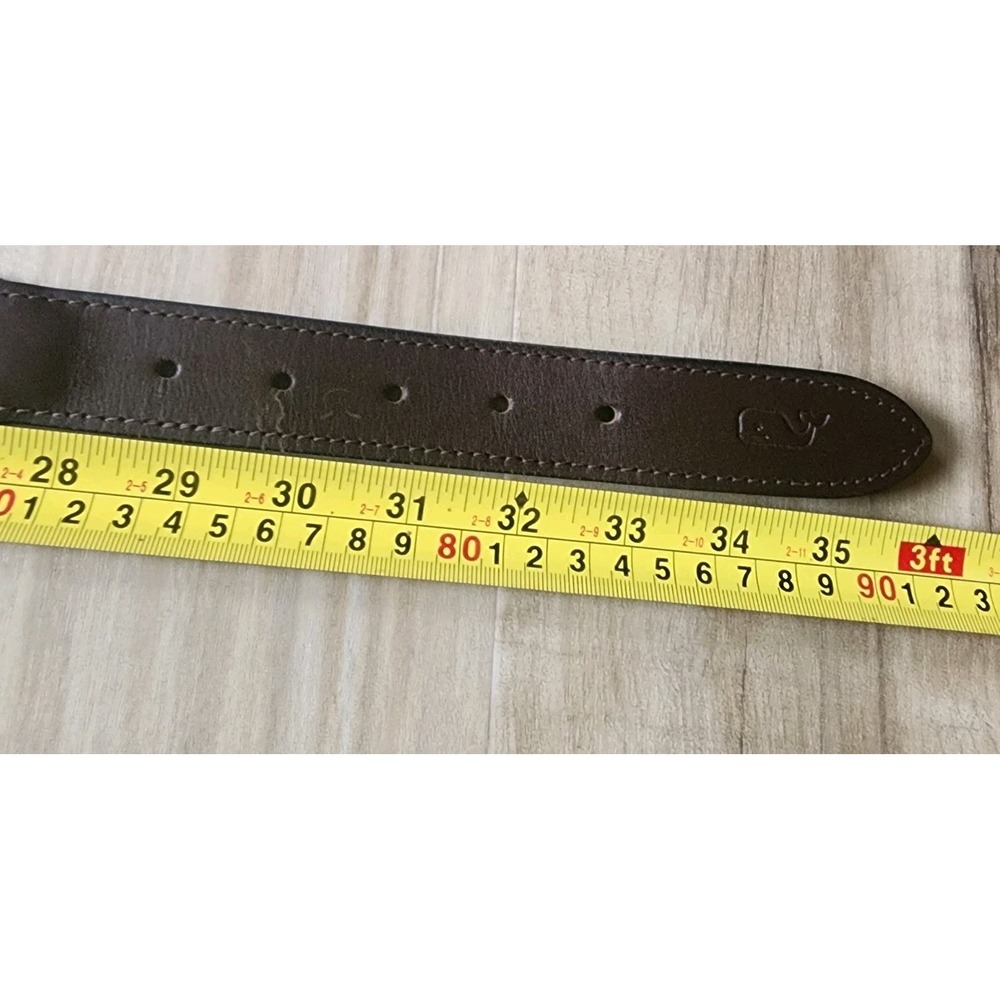 VINEYARD VINES BELT SIZE 30 NEW CANAAN FOOTBALL MENS LEATHER CANVAS HIGH SCHOOL - Picture 11 of 13